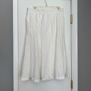 Nine West Elegant White Eyelet Skirt